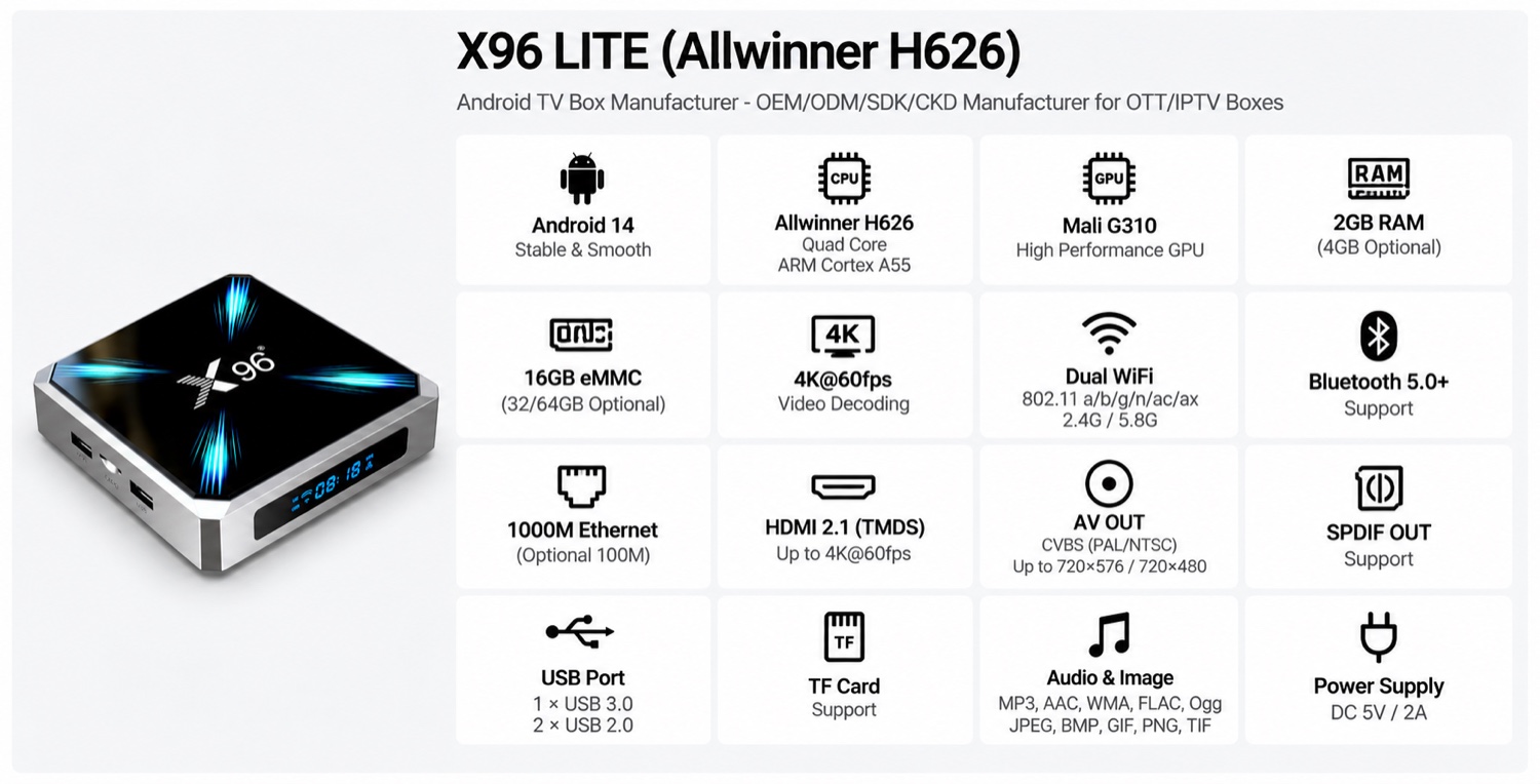 X96 LITE (Allwinner H626) spec